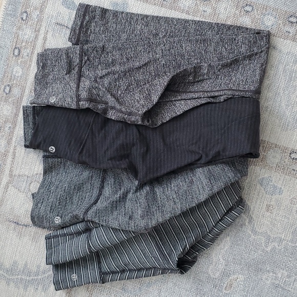 Lululemon Bundle Of 4 Black Gray Leggings Sz2 - Picture 2 of 10